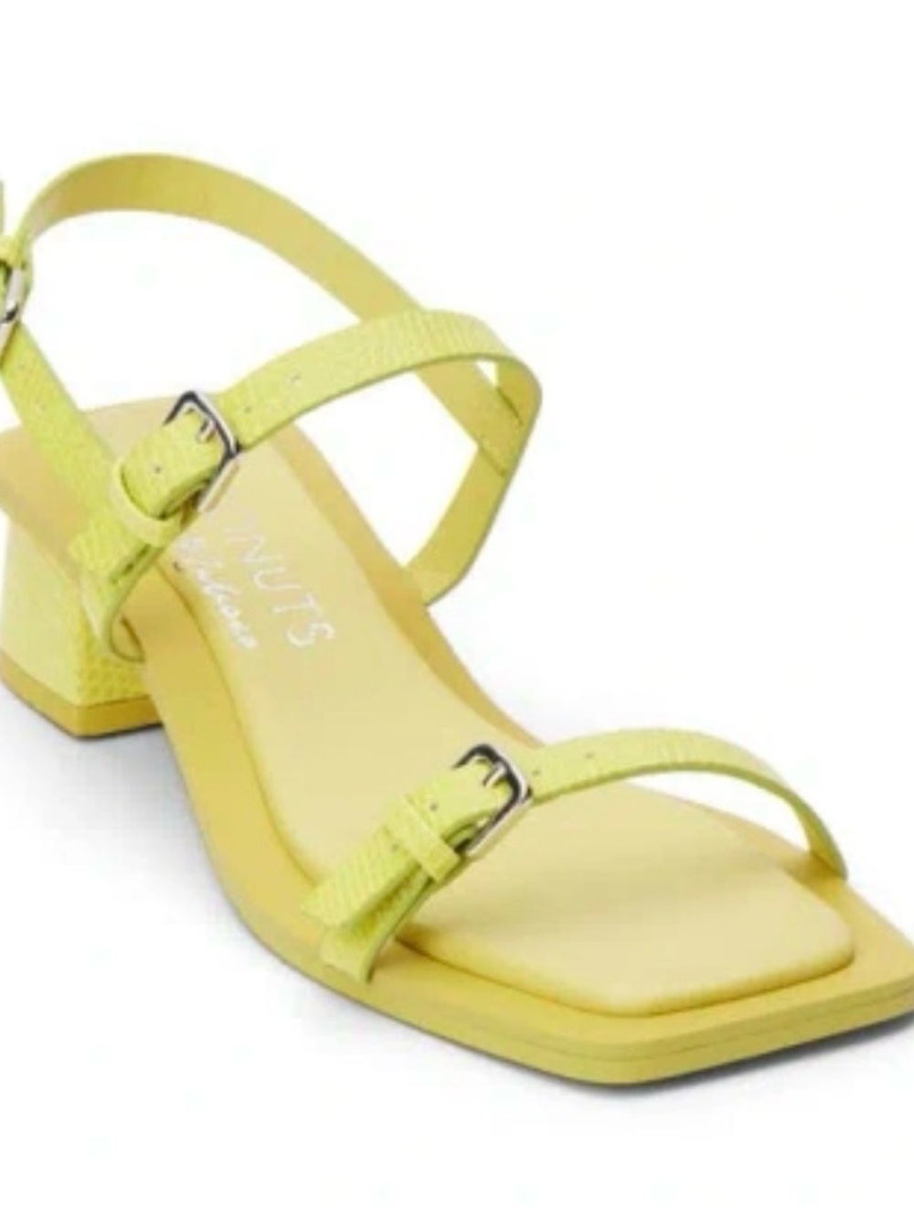 Coconuts by Matisse Maya Sandal Lime Strappy Low Block Heel Sandals
